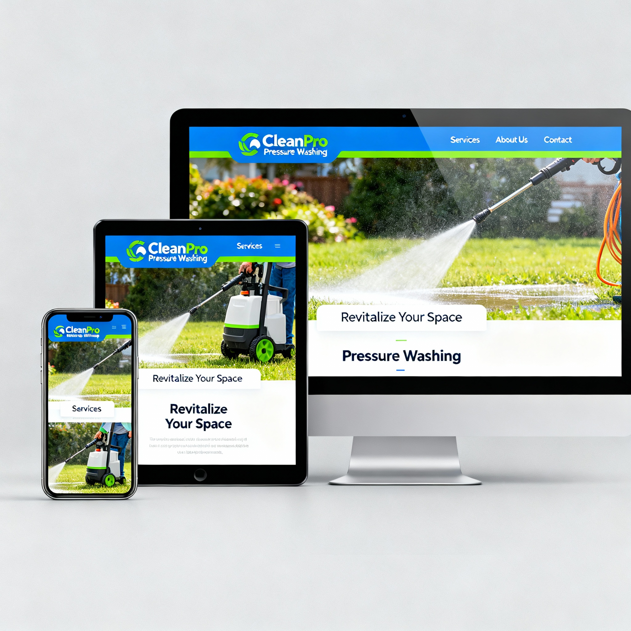 web design mockup - Pressure Wash Web Design